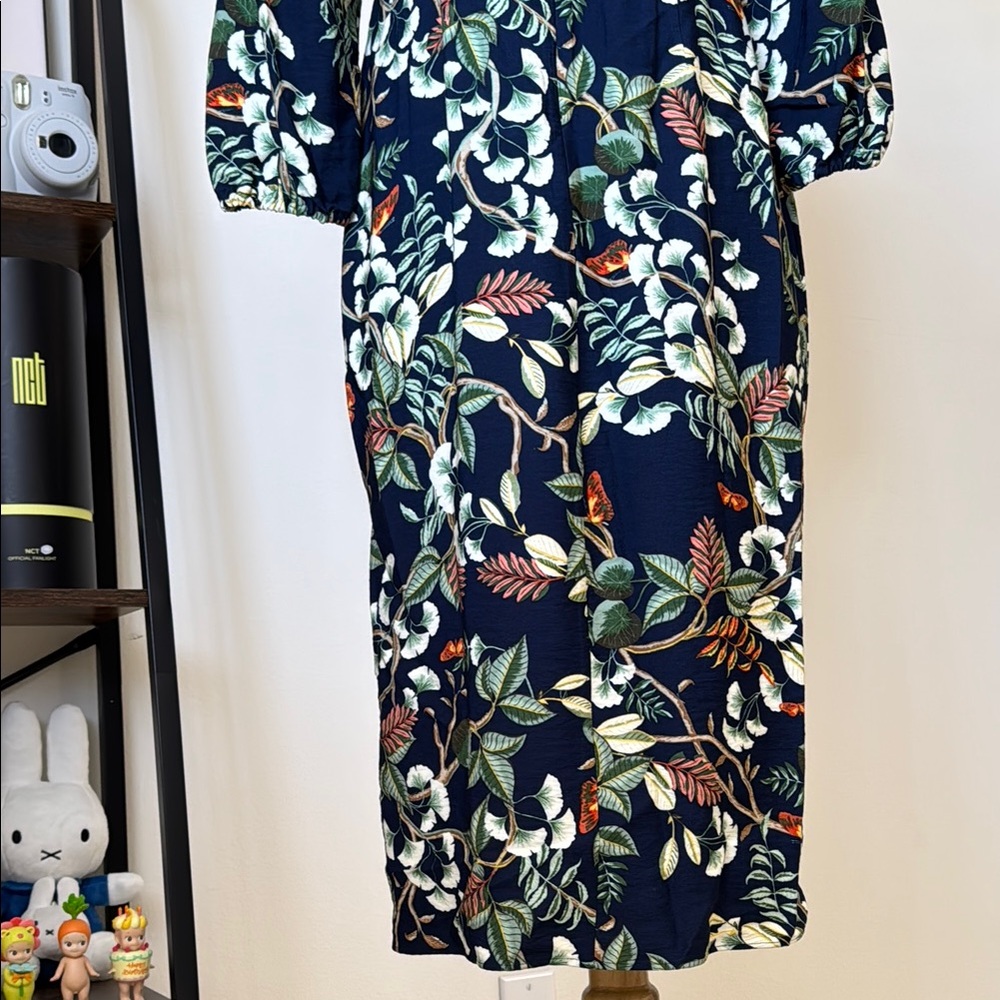 LOFT-Leafed Tie Frong Midi Dress - Picture 9 of 11